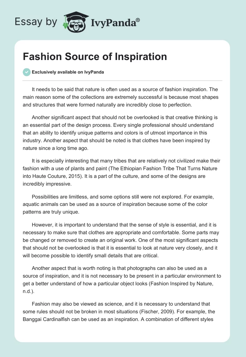 Fashion Source of Inspiration. Page 1