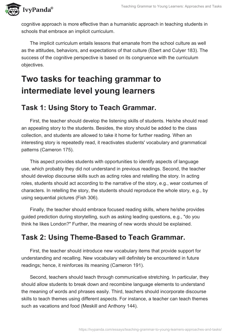 Teaching Grammar to Young Learners: Approaches and Tasks. Page 2