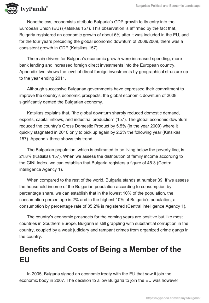 Bulgaria’s Political and Economic Landscape. Page 2