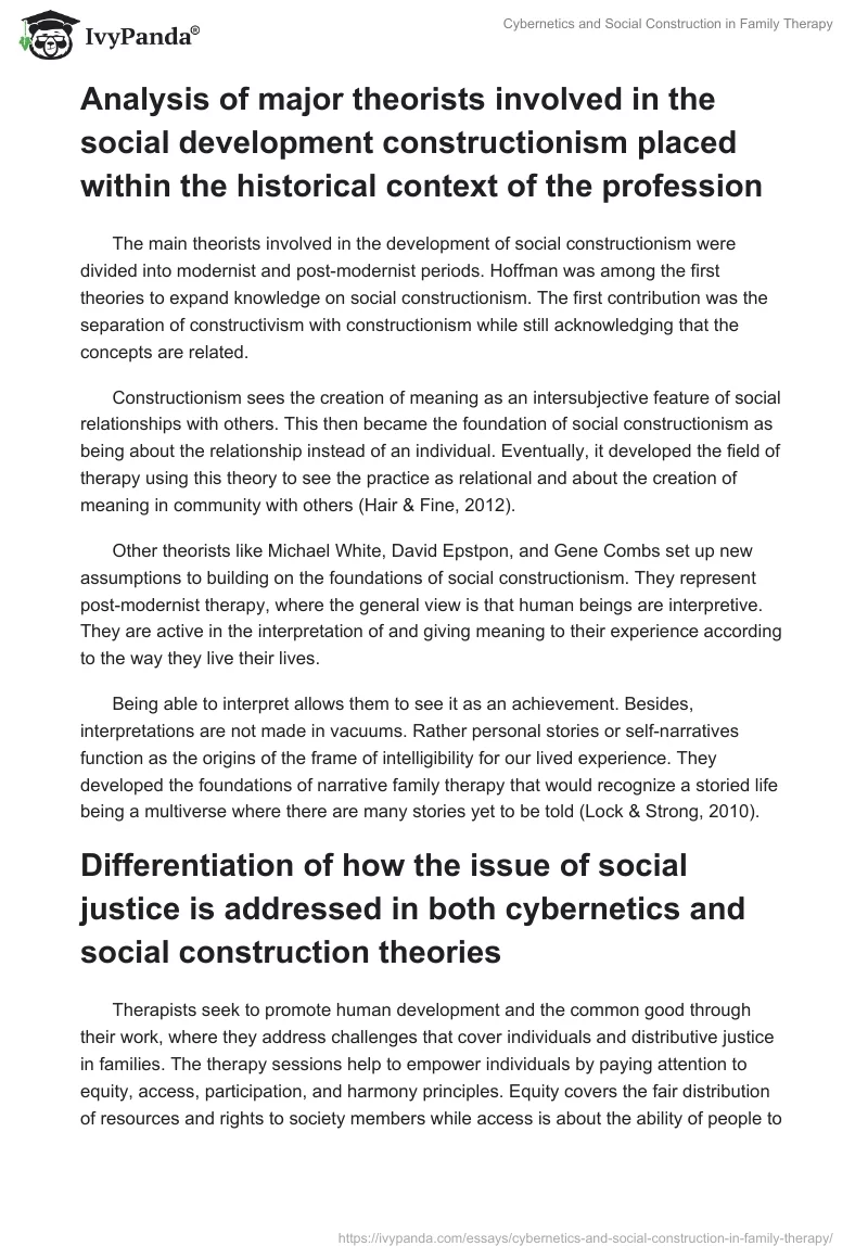 Cybernetics and Social Construction in Family Therapy. Page 3