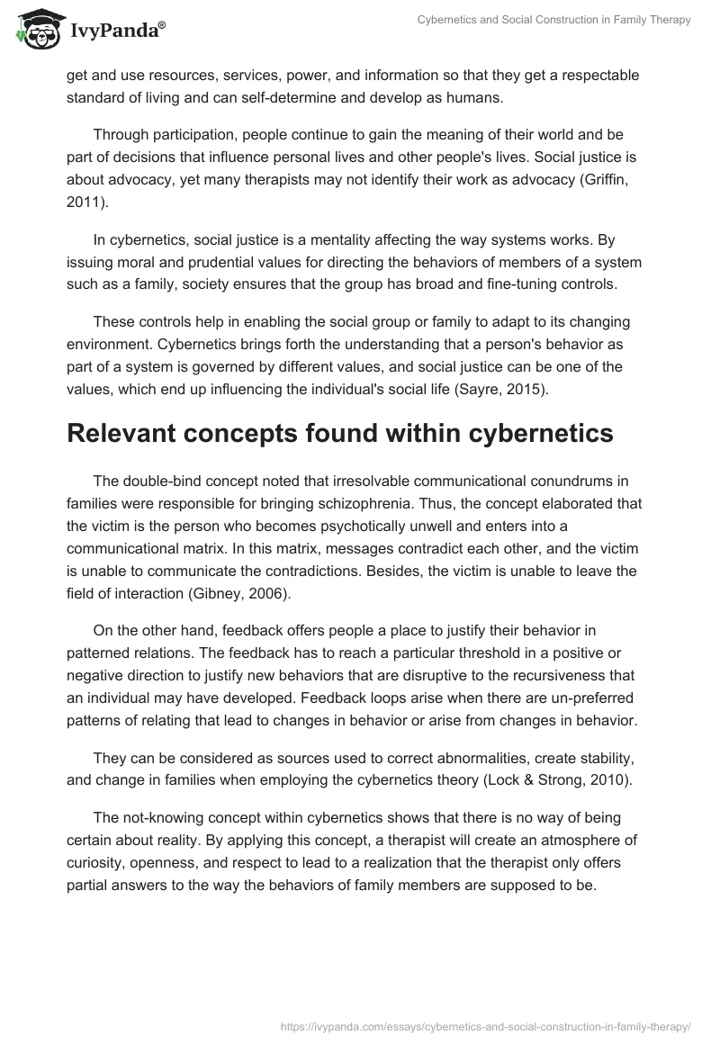 Cybernetics and Social Construction in Family Therapy. Page 4