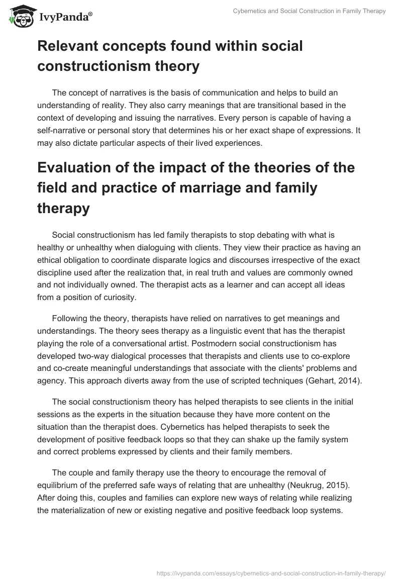 Cybernetics and Social Construction in Family Therapy. Page 5