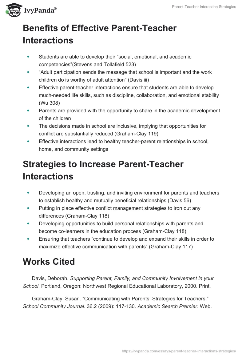 Parent-Teacher Interaction Strategies. Page 3