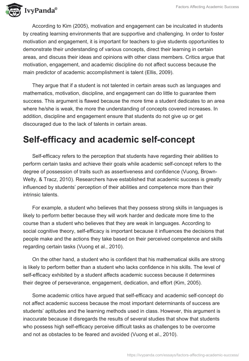 Factors Affecting Academic Success. Page 2