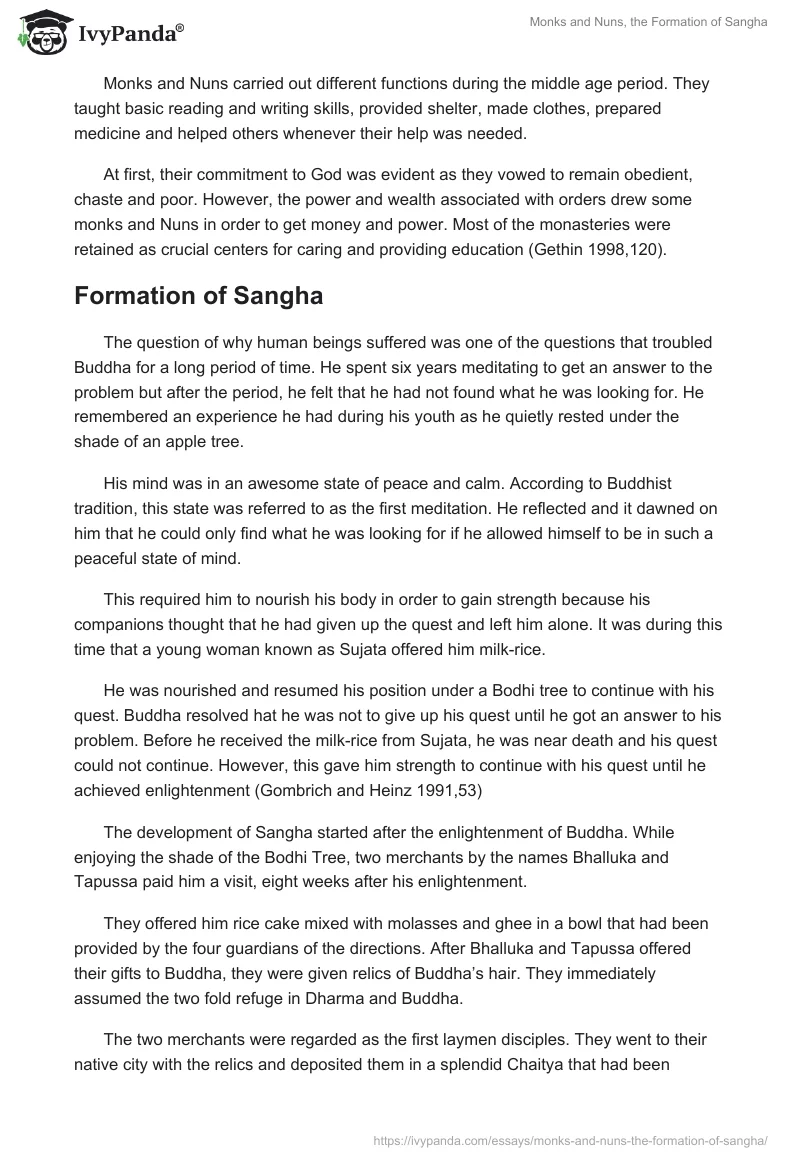 Monks and Nuns, the Formation of Sangha. Page 3