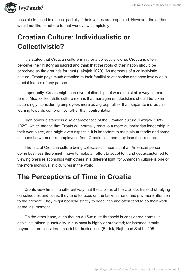 Cultural Aspects of Business in Croatia. Page 4