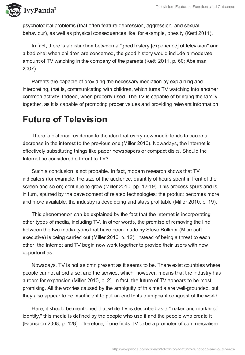 Television: Features, Functions and Outcomes. Page 3