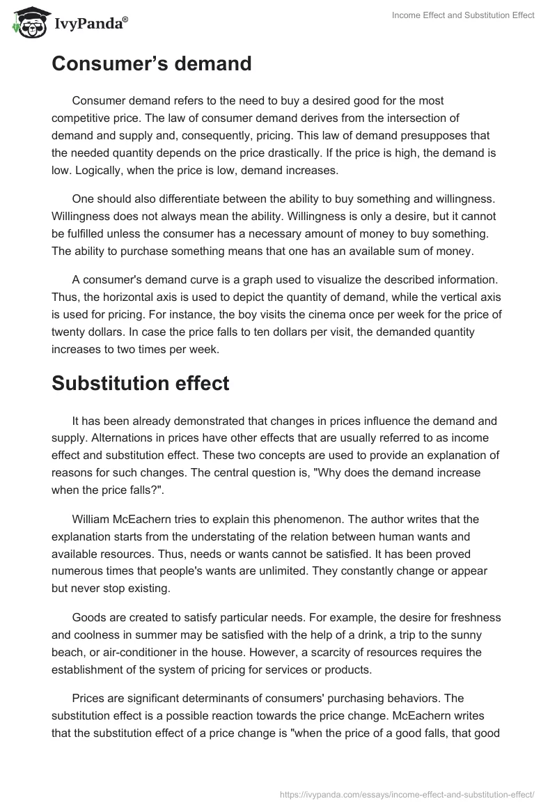 Income Effect and Substitution Effect. Page 2