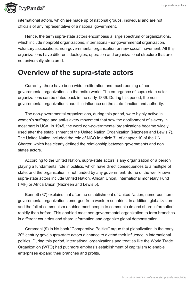 Supra-state actors. Page 2