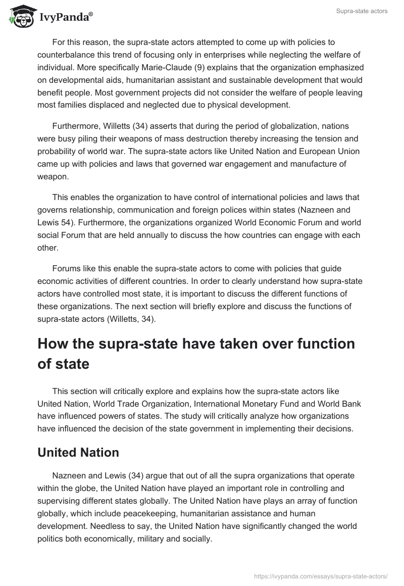 Supra-state actors. Page 3