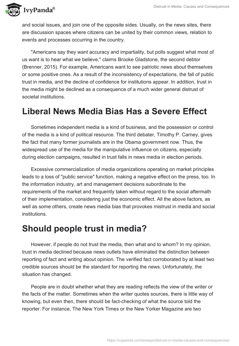 Distrust in Media: Causes and Consequences. Page 2
