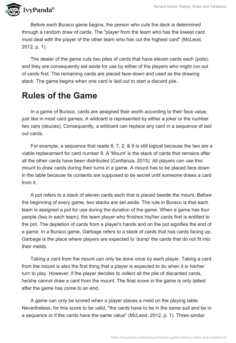 Buraco Game: History, Rules and Variations. Page 2