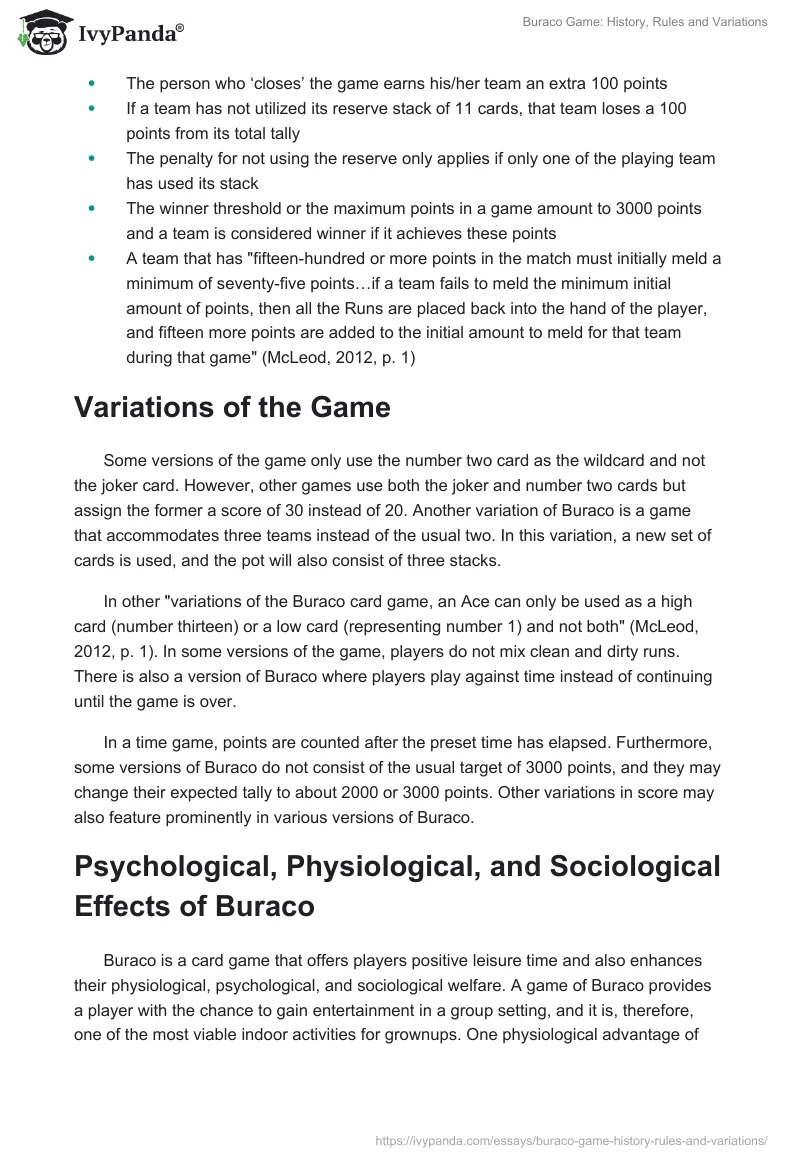 Buraco Game: History, Rules and Variations. Page 5