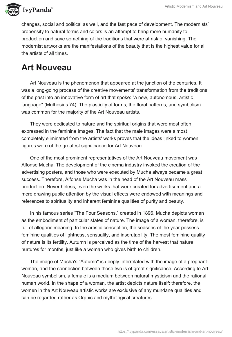 Artistic Modernism and Art Nouveau. Page 2