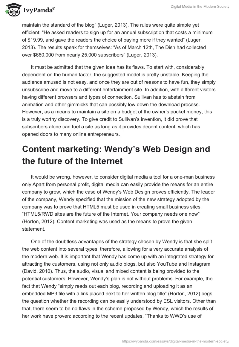 Digital Media in the Modern Society. Page 2