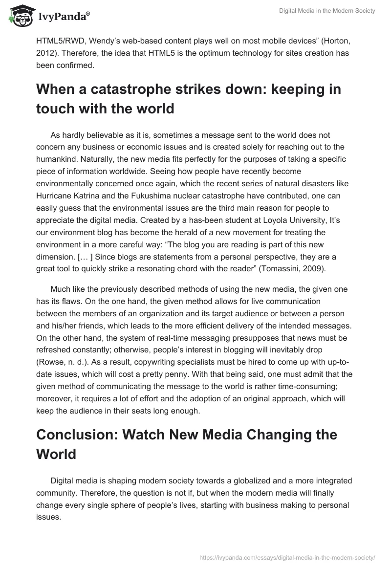 Digital Media in the Modern Society. Page 3