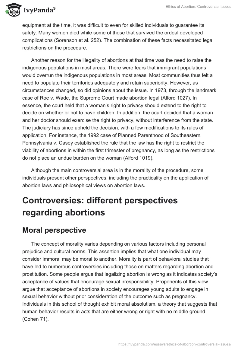 Ethics of Abortion: Controversial Issues. Page 2