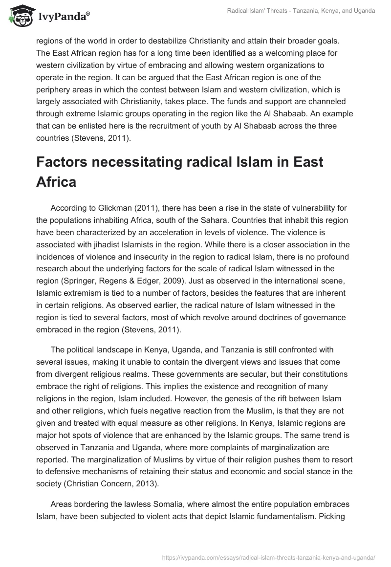 Radical Islam' Threats - Tanzania, Kenya, and Uganda. Page 3