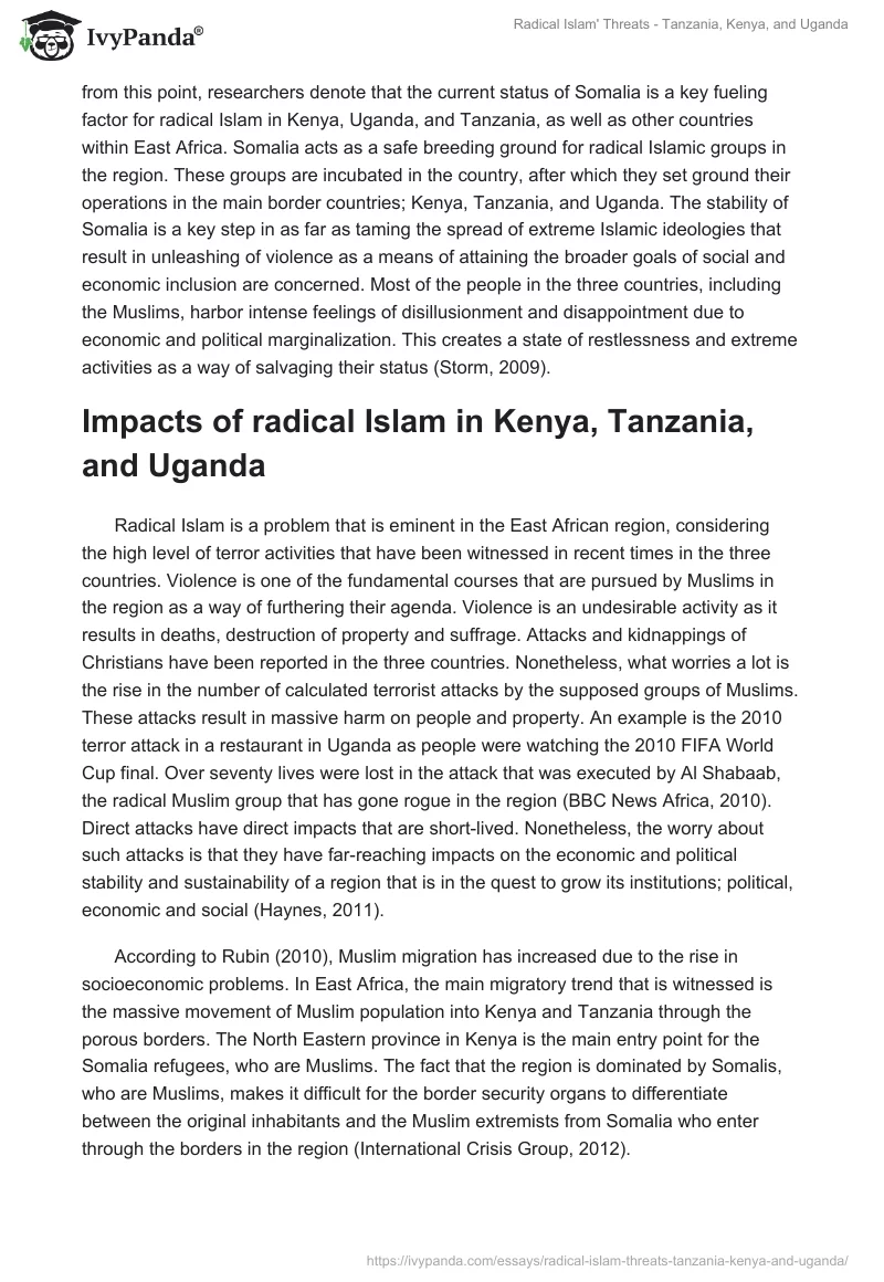 Radical Islam' Threats - Tanzania, Kenya, and Uganda. Page 4