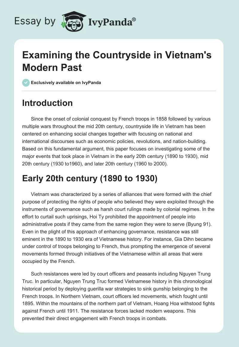 Examining the Countryside in Vietnam's Modern Past. Page 1