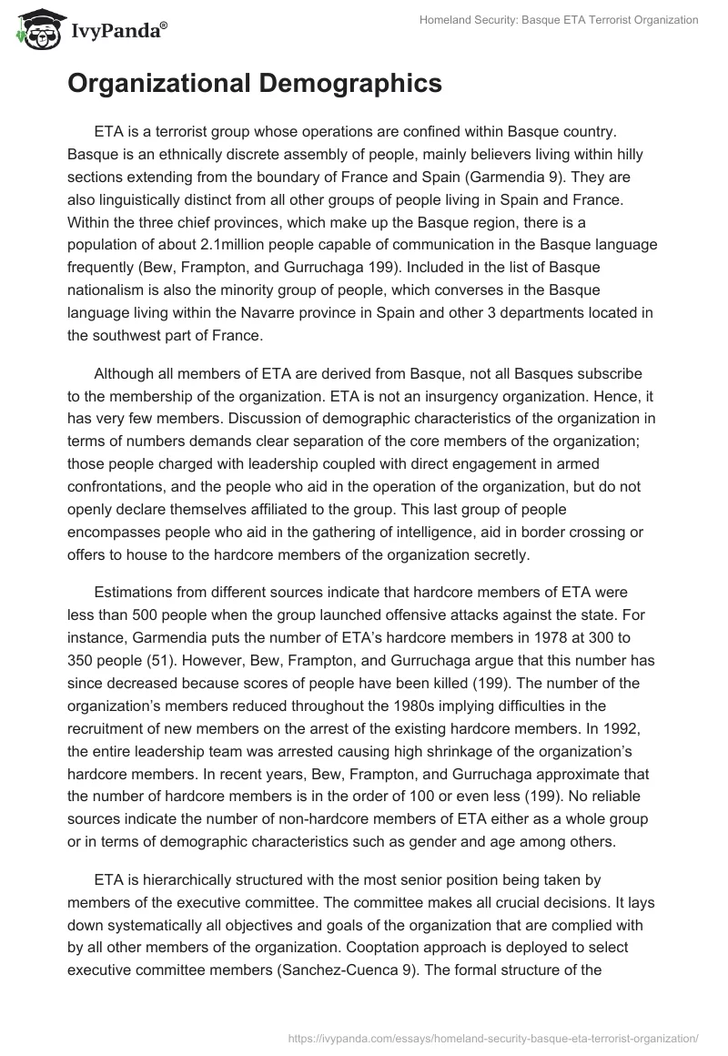 Homeland Security: Basque ETA Terrorist Organization. Page 5