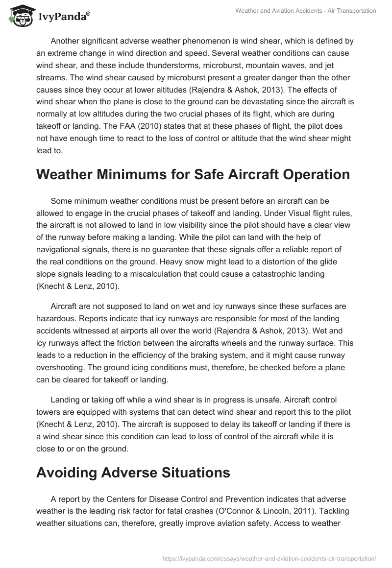 Weather and Aviation Accidents - Air Transportation. Page 3