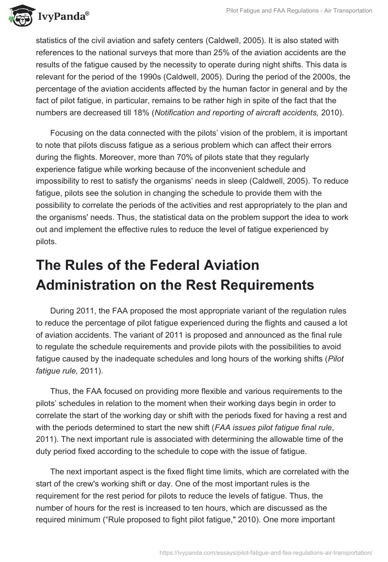 Pilot Fatigue and FAA Regulations - Air Transportation. Page 3