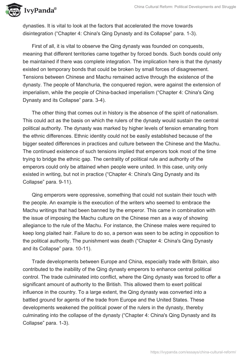 China Cultural Reform: Political Developments and Struggle. Page 2