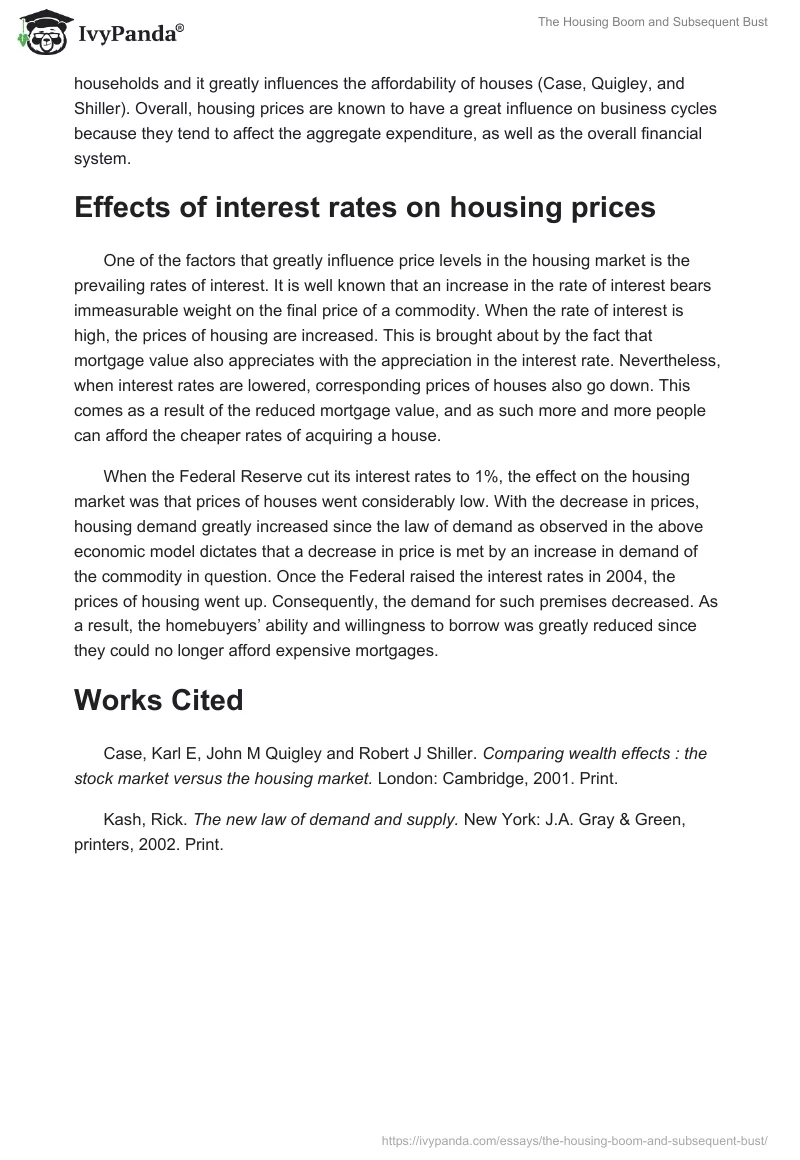 The Housing Boom and Subsequent Bust. Page 2
