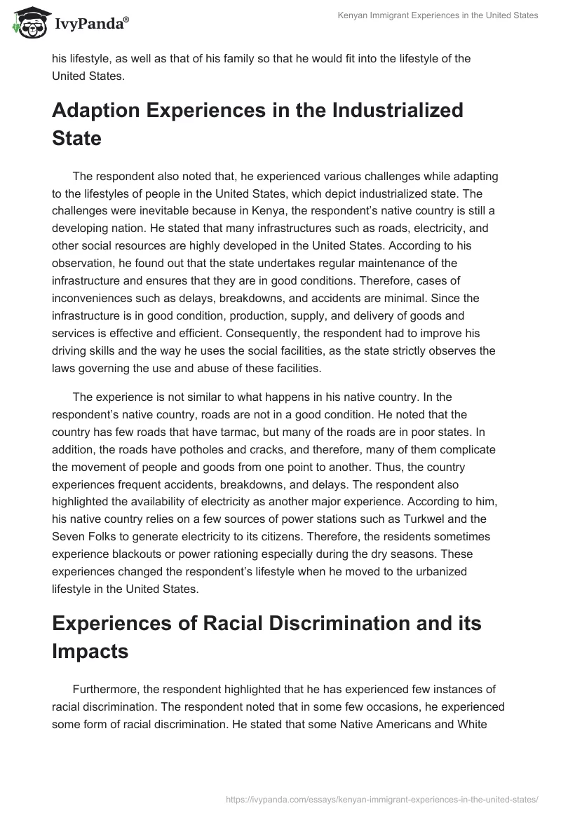 Kenyan Immigrant Experiences in the United States. Page 3