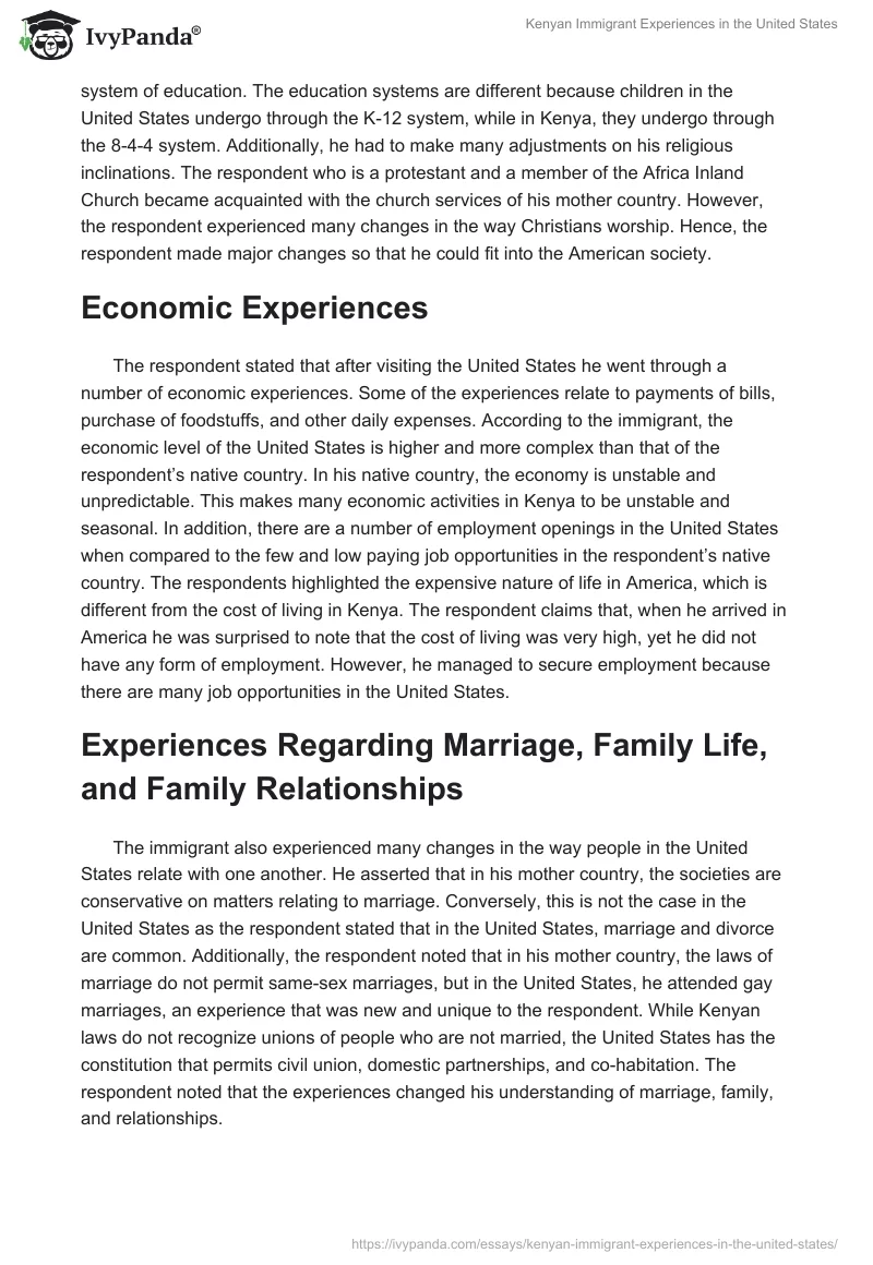 Kenyan Immigrant Experiences in the United States. Page 5