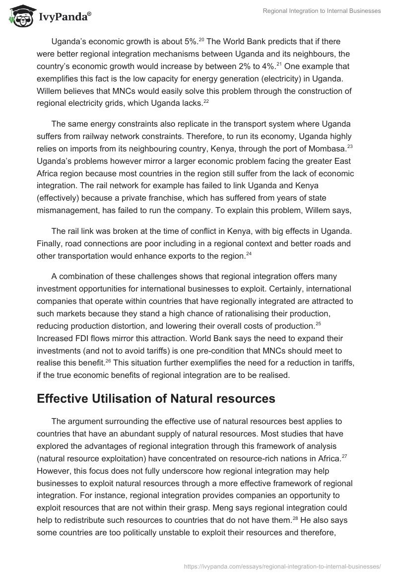 Regional Integration to Internal Businesses. Page 5