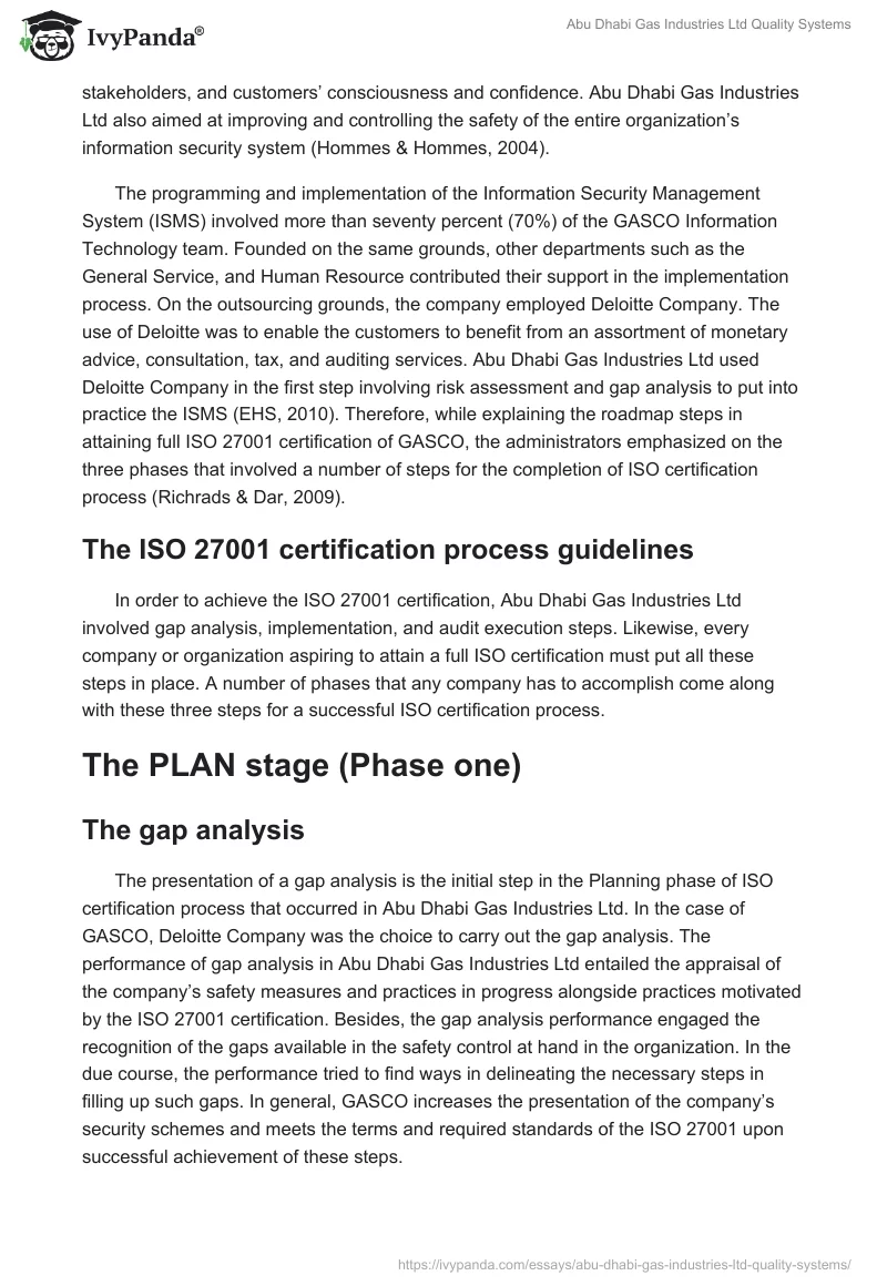 Abu Dhabi Gas Industries Ltd Quality Systems. Page 4