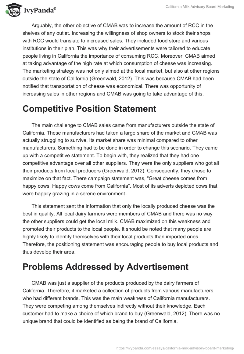 California Milk Advisory Board Marketing. Page 3