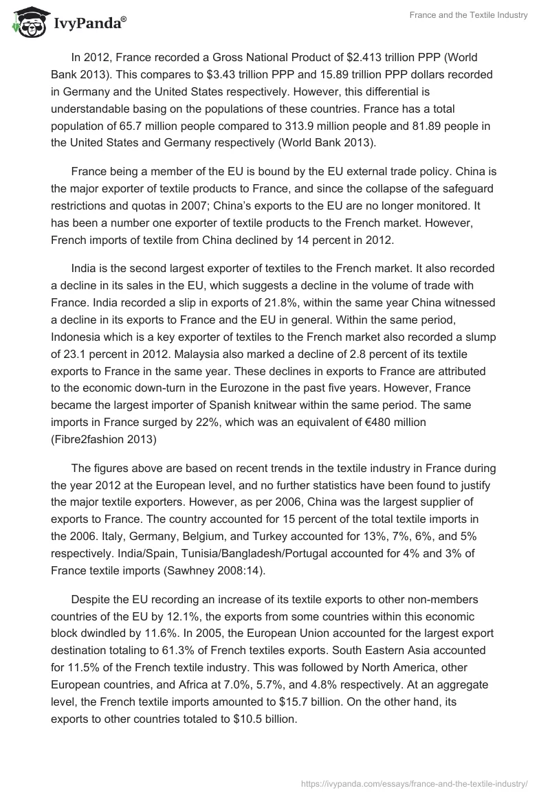France and the Textile Industry. Page 2