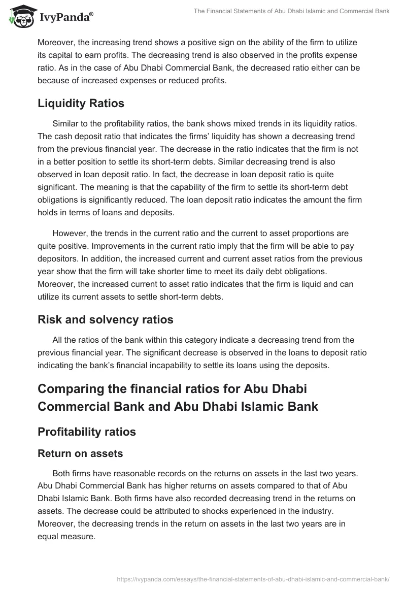 The Financial Statements of Abu Dhabi Islamic and Commercial Bank. Page 4