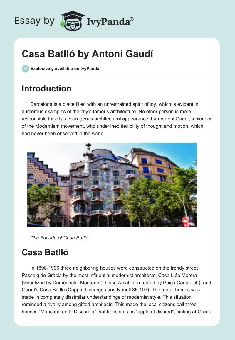 Casa Batlló by Antoni Gaudí. Page 1