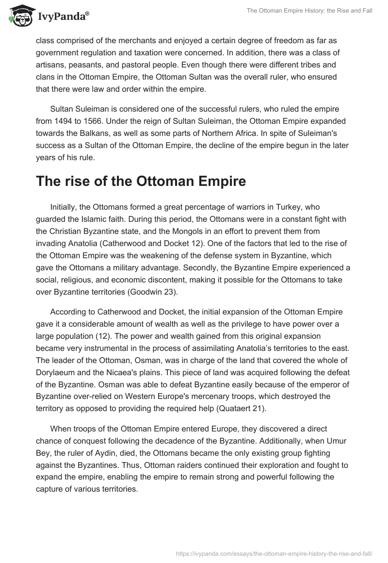 The Ottoman Empire History: the Rise and Fall. Page 2