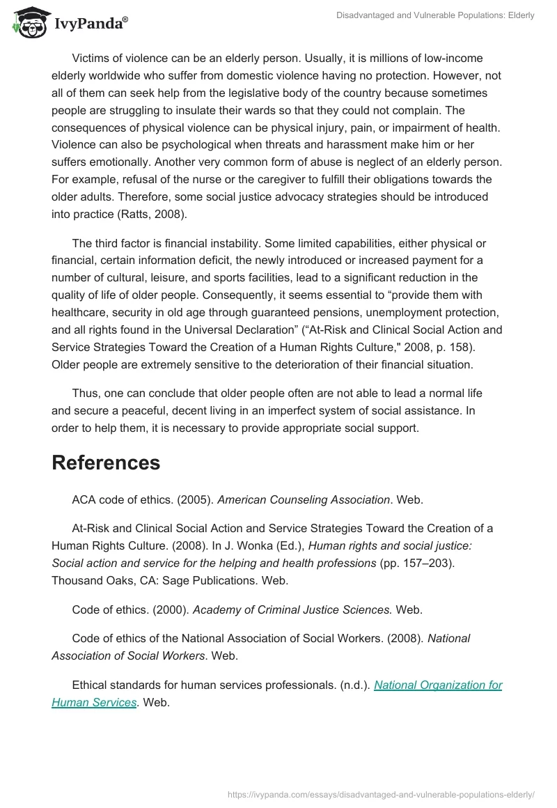 Disadvantaged and Vulnerable Populations: Elderly. Page 2