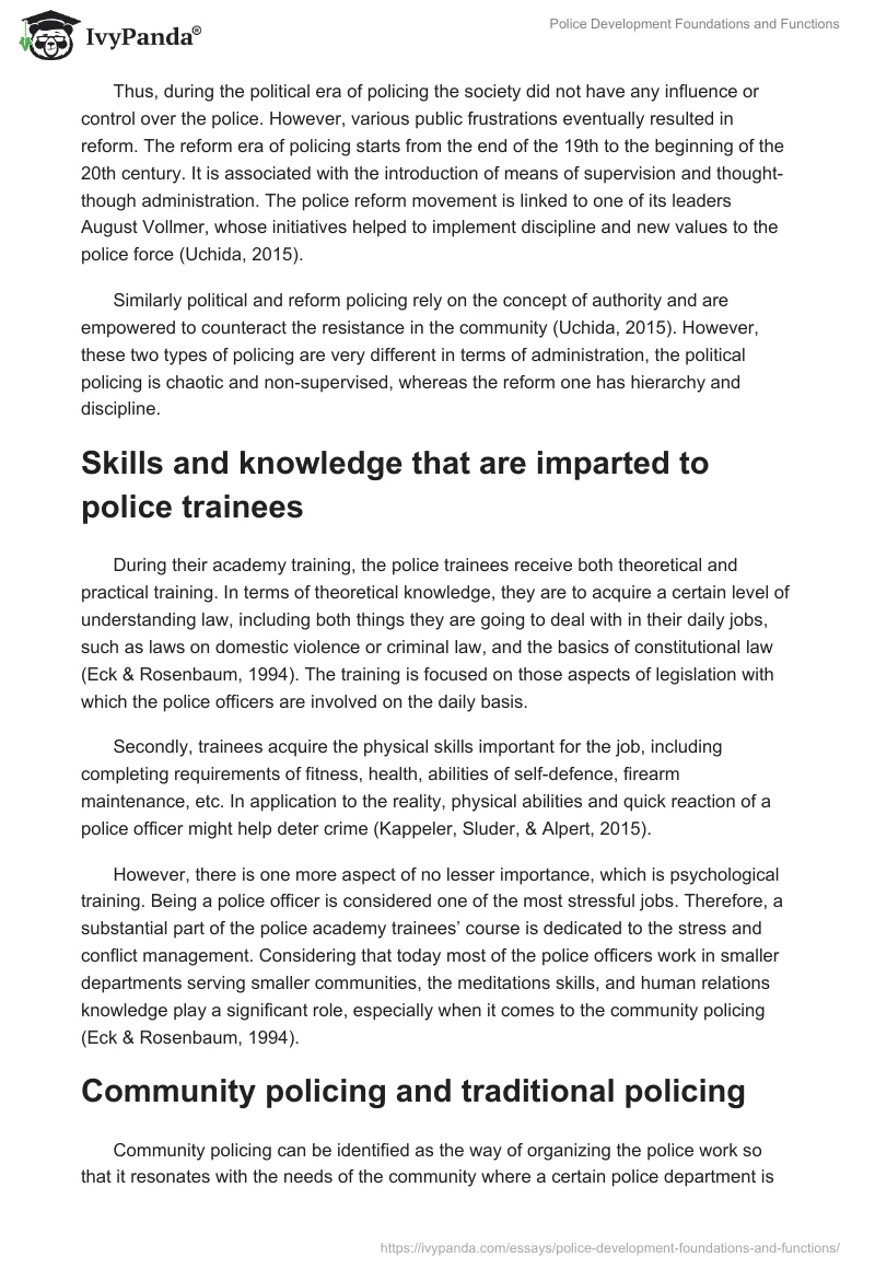 Police Development Foundations and Functions. Page 2