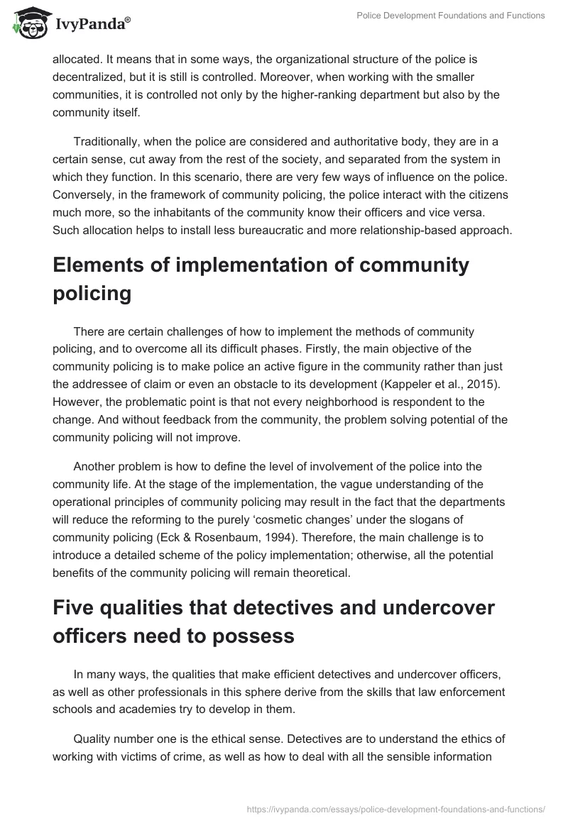 Police Development Foundations and Functions. Page 3