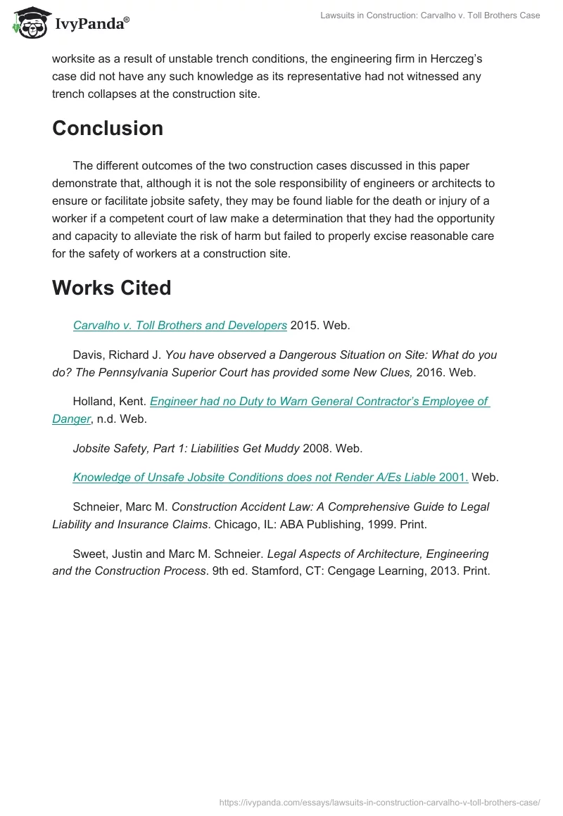 Lawsuits in Construction: Carvalho vs. Toll Brothers Case. Page 3
