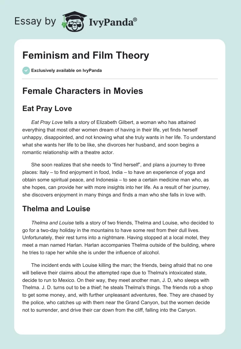 Feminism and Film Theory. Page 1
