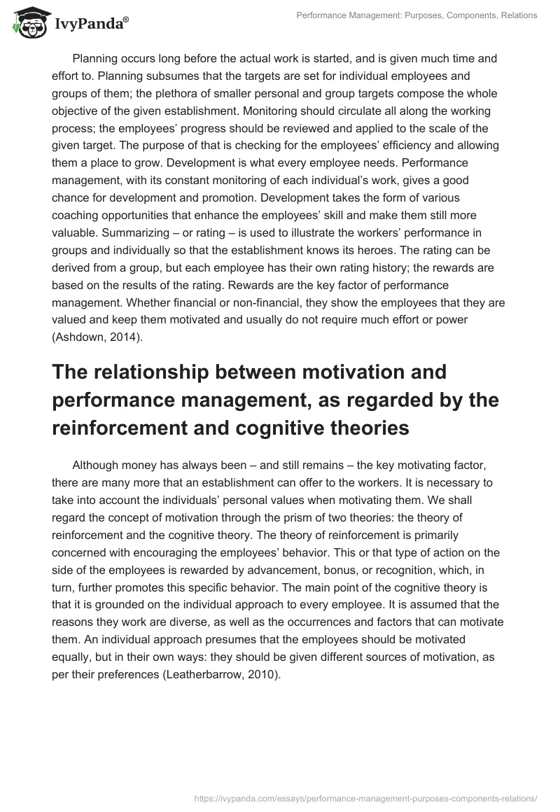Performance Management: Purposes, Components, Relations. Page 2