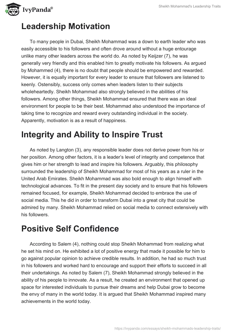 Sheikh Mohammad's Leadership Traits. Page 2