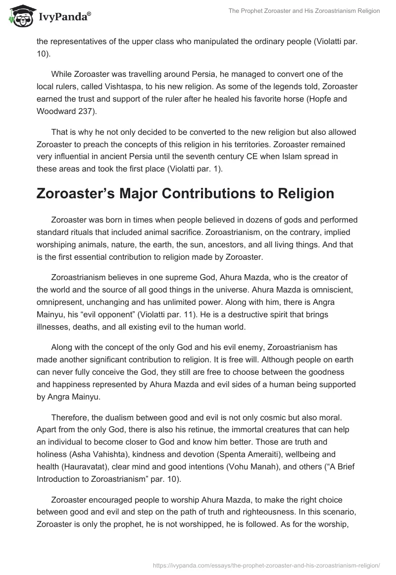 The Prophet Zoroaster and His "Zoroastrianism" Religion. Page 2