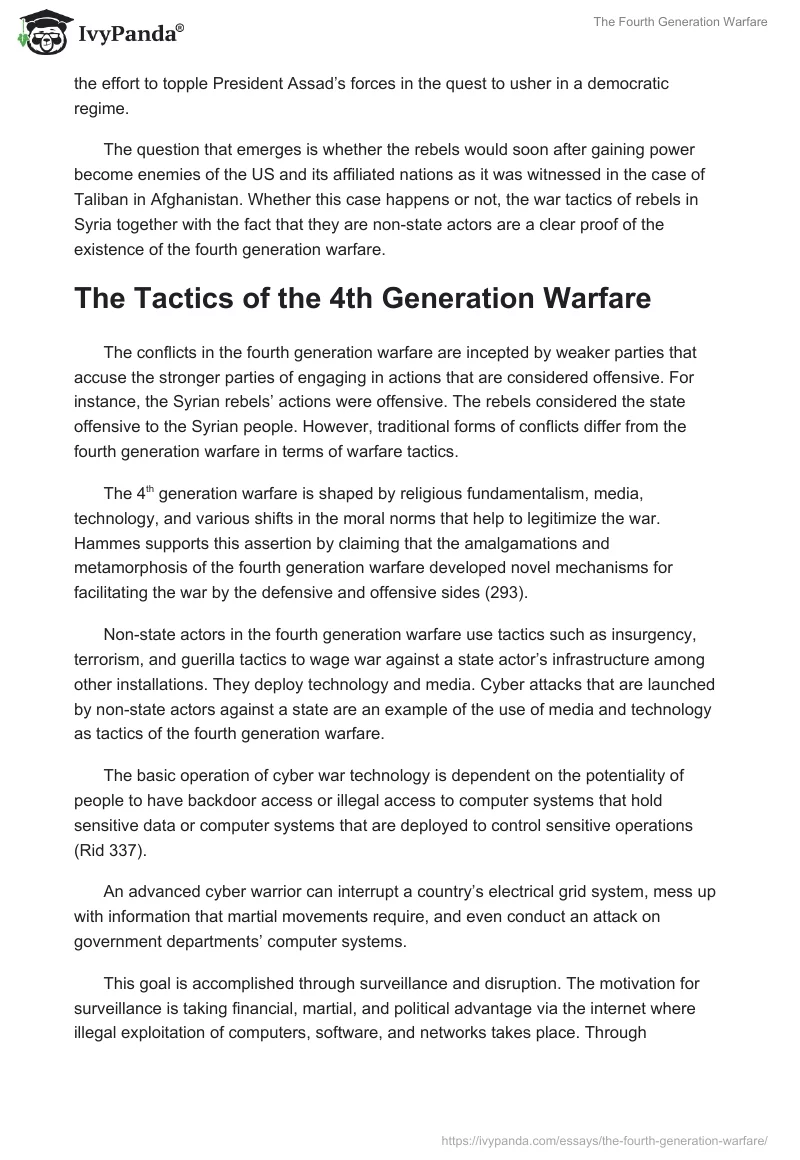 The Fourth Generation Warfare. Page 4