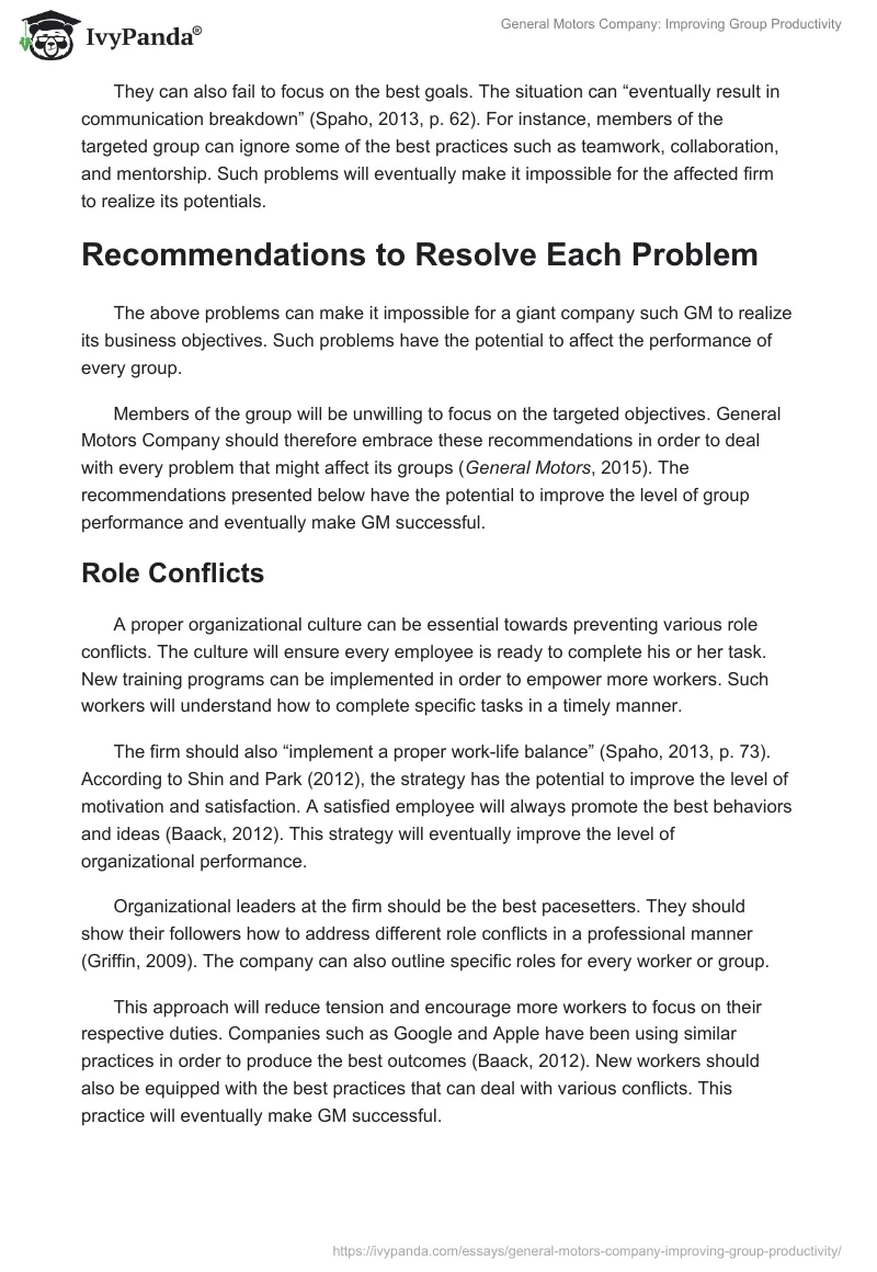 General Motors Company: Improving Group Productivity. Page 4
