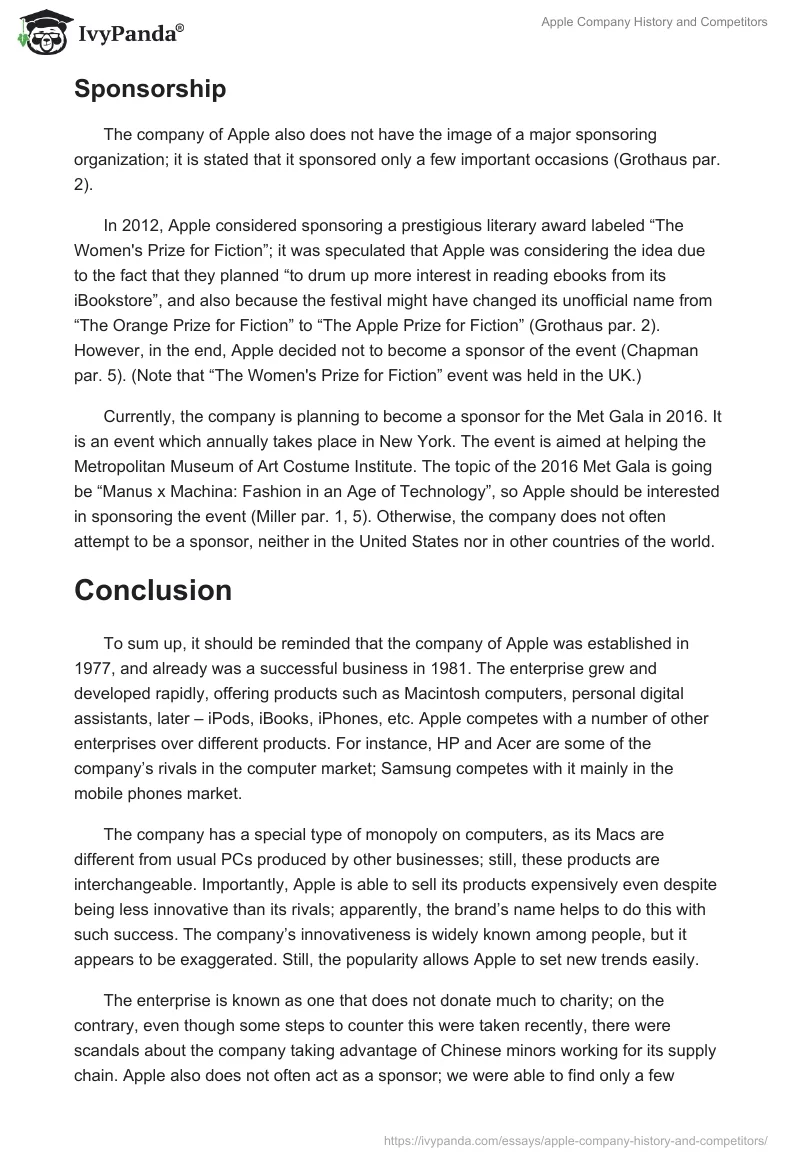 Apple Company History and Competitors. Page 5