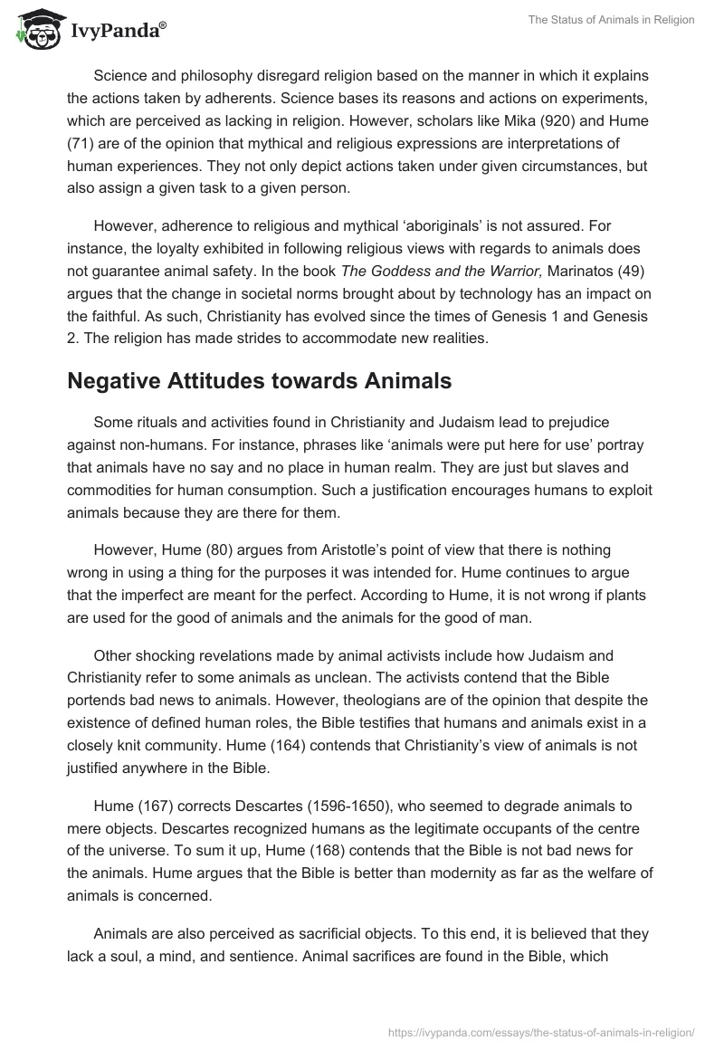 The Status of Animals in Religion. Page 3